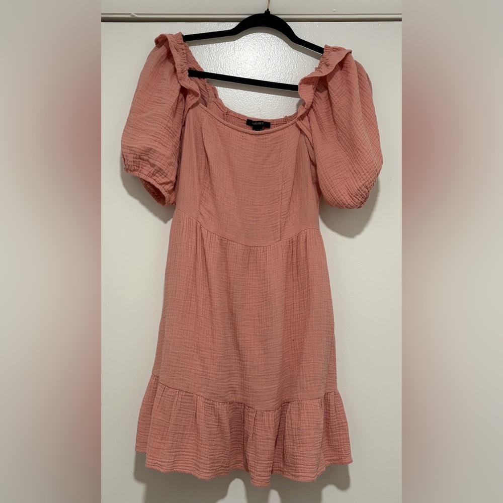 Forever 21 Blush Puff Sleeve Dress